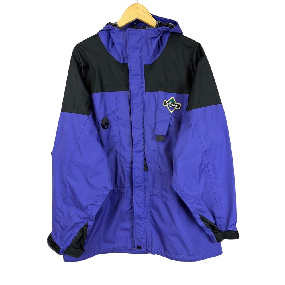 Vintage Early Winters Purple & Black Ripstop Performance Rain Jacket Size XL